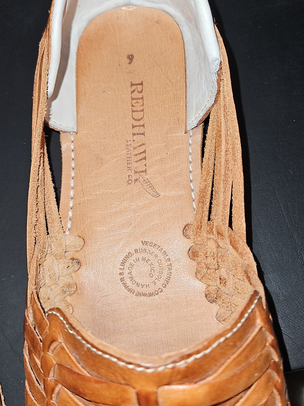 RedHawk brand huaraches Leather Woven Women’s Slip-On Loafers Size 9 - Picture 11 of 13